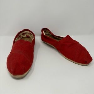 Toms Canvas Slip On Shoes Red size 12